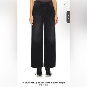 MOTHER Black Wide-Leg Jeans